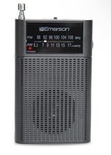 Emerson Portable AMFM Radio with Speaker, Headphone Port and Volume Control