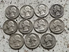 Lot of 11 Washington 90% Silver Quarters