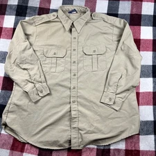 Propper Tactical Shirt Mens 2XL Tan Rip Stop Utility Pockets Military Safari