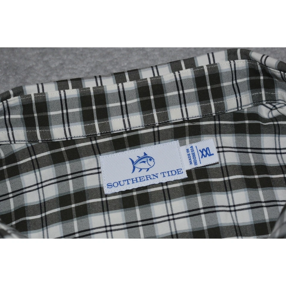 Southern Tide Performance Dress Shirt Mens Size 2XL Cotton Nylon Spandex Green - Image 4 of 4