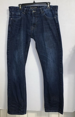 Black Premium Low Rise Slim Straight Jeans Mens 36X 32 Jeans Pre-owned