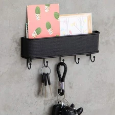 Key Holder Mail Rack Entryway Wall Mount Hook Shelve Key Organizer Letter Sorter