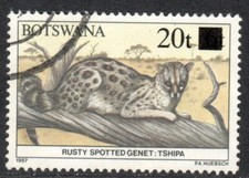 Botswana Stamp Scott 481 Used 20t on 6t (Scott 409) Wildlife Conservation 1990