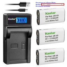Kastar Battery LCD Charger for Toshiba CR-V3 PDR-M500 PDR-M700 PDR-T10 POLAROID