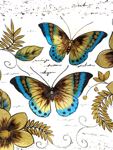 Glas Schmetterling Platte irisierend quadratisch Platte verschmolzen 14" Blume Servieren Geschenk - Bild 2 von 9
