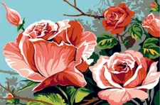 Seg De Paris Needlepoint canvas for halfstitch without yarn Roses SEU928.339 ...