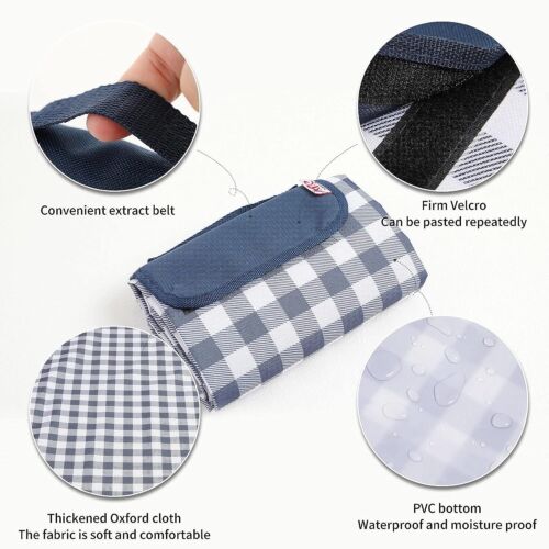 Waterproof Picnic Blanket Travel Outdoor Beach Park Camping Soft Rug NEW UK - Picture 2 of 12