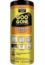 Goo Gone Surface Cleaning Wipes Tree Sap Crayon Adhesive Residue Remover 1 Count