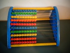 RARE VINTAGE PLAYSKOOL WOOD ABACUS COUNTING EDUCATIONAL MATH TOY