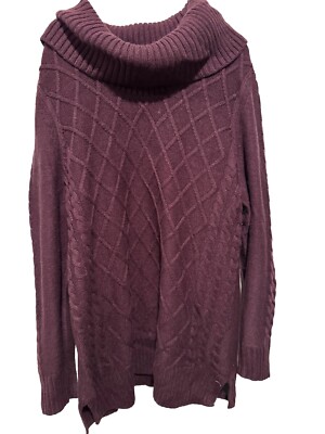 Calvin Klein Aubergine Purple  turtle neck sweater size Large women's