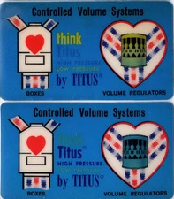 TITUS Volume Regulators 1970's Vari-Vue Motion Lenticular Card 2" by 3 1/2" 