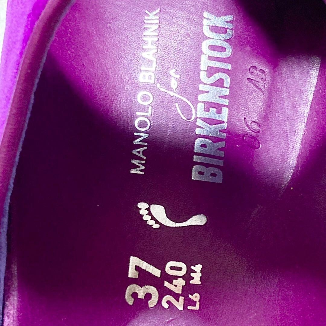 Manolo Blahnik Birkenstock Arizona Crystal Sandals Size 37