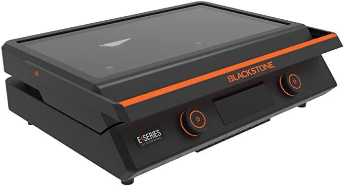  Blackstone 22-Inch Electric Griddle - 1200W Non Stick Ceramic  Titanium Coated Stainless Steel Tabletop Griddle with EZ-Touch Control  Dial, LCD Display, Patented Rotate & Remove Glass Hood - 8001 : Home