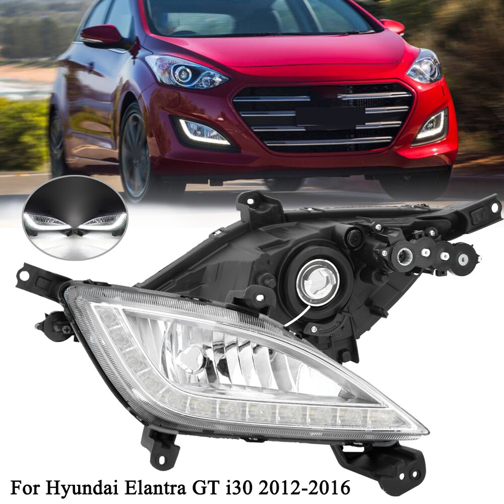 Faro Nebbia Per Hyundai Elantra GT/I30 2012-2016 - LED DRL, 12V, Impermeabile IP67, Lato Sinistro