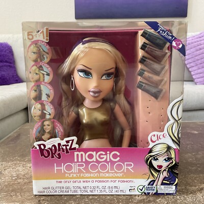 Bratz Magic Hair Color - Large CLOE - Funky Fashion Makeover 5 In 1   New   Rare