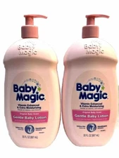 2 baby magic hypo-allergenic original baby scent 30oz ea scuffed bottle