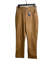 New Abercrombie  Fitch Vegan Leather The 90s Straight High Rise Pants 28 6s