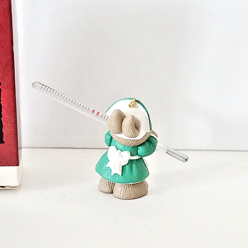 Hallmark Keepsake NURSE Mouse Bear Cat Ornaments Lot 4 1990s - Picture 10 of 14