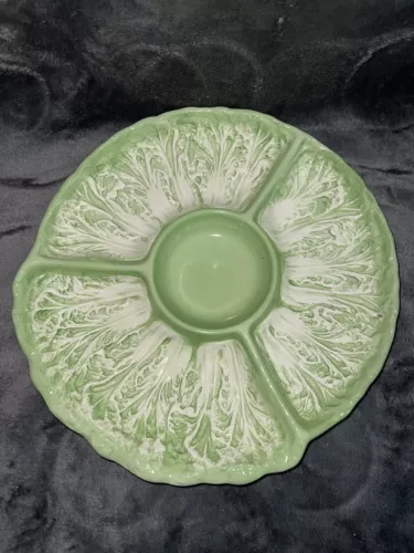 Shafford Original 1982 Green Cabbage Lettuce Divided Vegetable Plated 13"