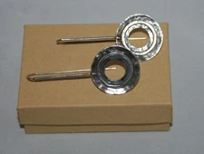 Silpada Sterling Silver Oxidized Hammered Cut Out Circle Threader Earrings W1654