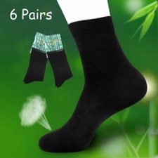 6 Pairs Mens Womens Natural Bamboo Business Soft Work Socks Odor Sweat Resistant
