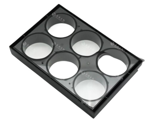 1pc J04061 Laser Confocal 6-Well Glass-Bottom Cell Culture Plate Black Shielded