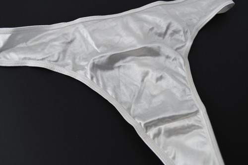 NEW Secret Treasures TRUE VTG 90s Liquid Satin High Cut Thong Panty LARGE - Picture 4 of 8