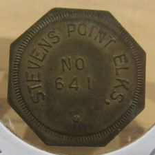 Vintage Elk's Club Stevens Point, WI 25c Trade Token - Wisconsin
