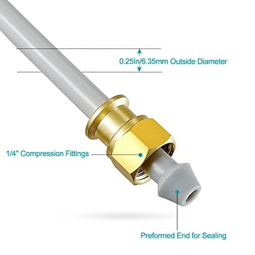 PEX Refrigerator Water Line Kit 25FT Ice Maker Tubing with Tee Stop