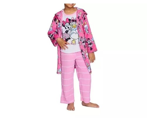 Minnie Girls 3 Piece Robe & Pajama Set Size 6