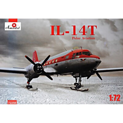 Plastic model airplane kit Scale 1:72 Ilyushin IL14T polar aviation Amodel 72258