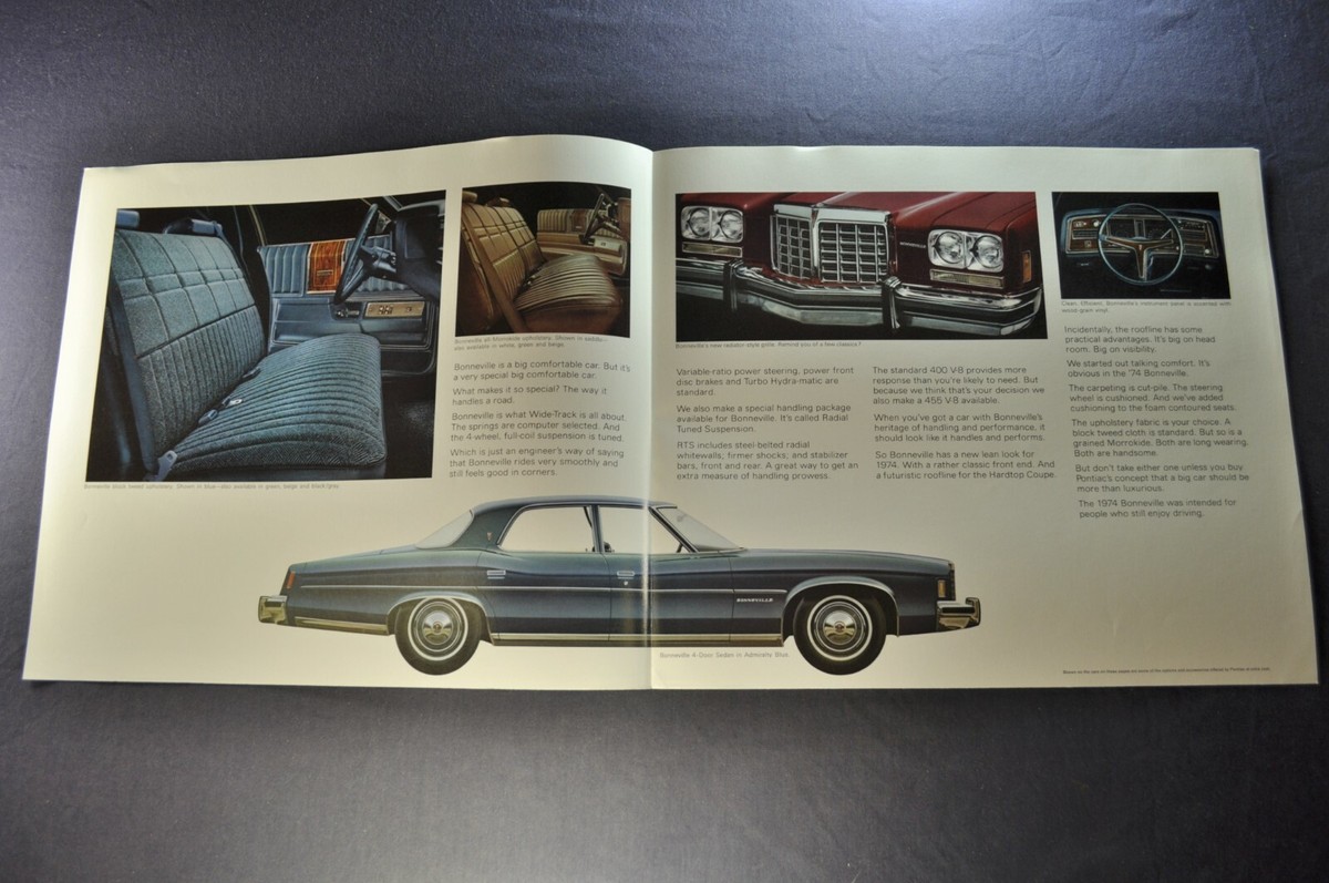 1974 Pontiac Bonneville Large Folder Hardtop Coupe Sedan Excellent