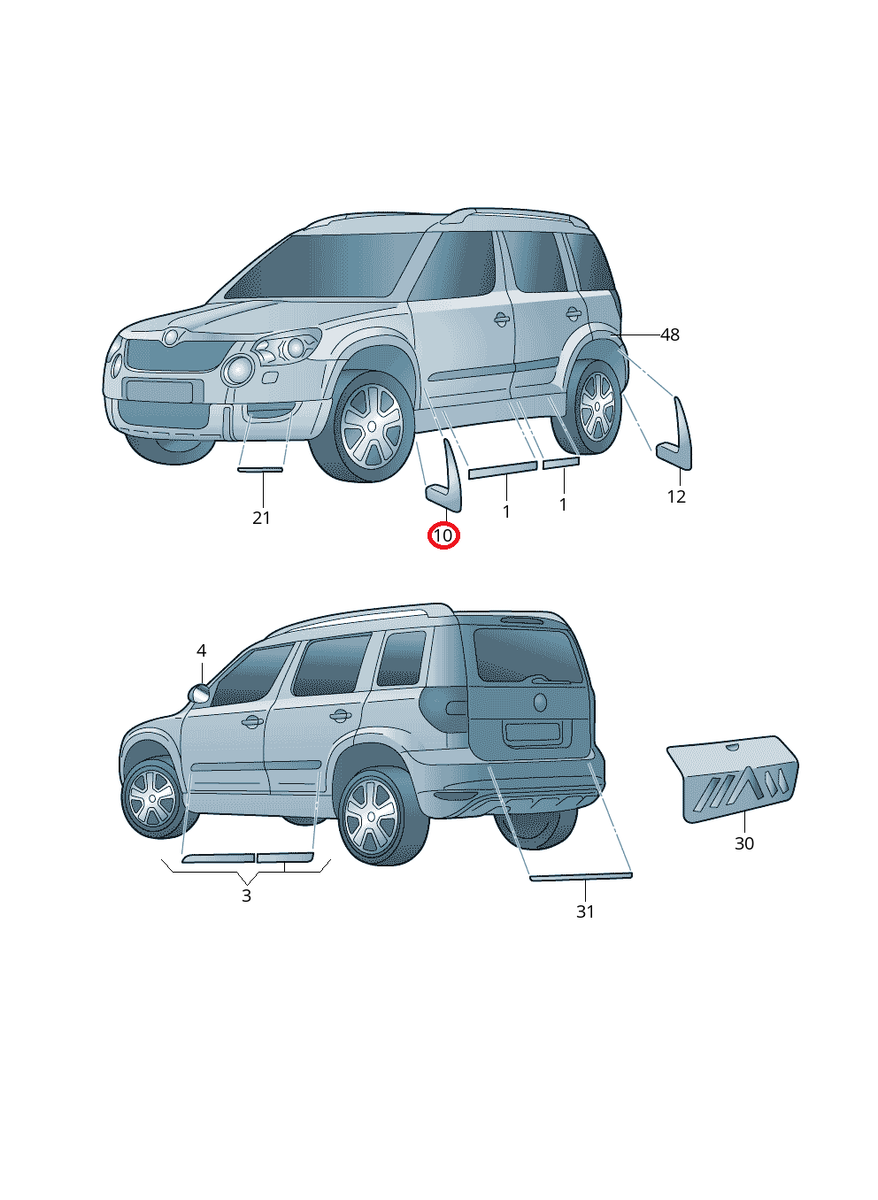 GENUINE SKODA YETI 5L FRONT MUDFLAPS KEA630001 for sale online