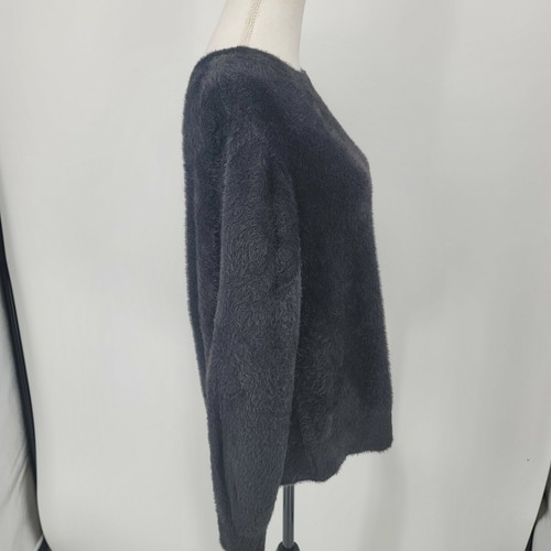 Banana Republic Women's Sherpa Fleece Sweater Black Crew-Neck Size Medium - Picture 4 of 7
