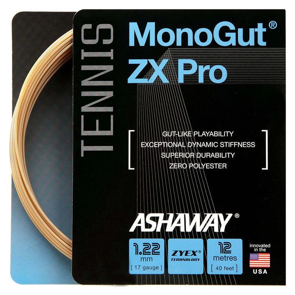 Ashaway Monogut ZX Pro 17 Tennis String Set - Natural