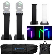 2 Totem Stands Black White Scrims For 2 American DJ Vizi Hex Wash7 Lights