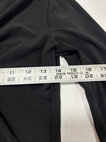 White House Black Market Bluse S schwarz V-Ausschnitt Stretch Twist lang ausgestellte Ärmel - Bild 5 von 7