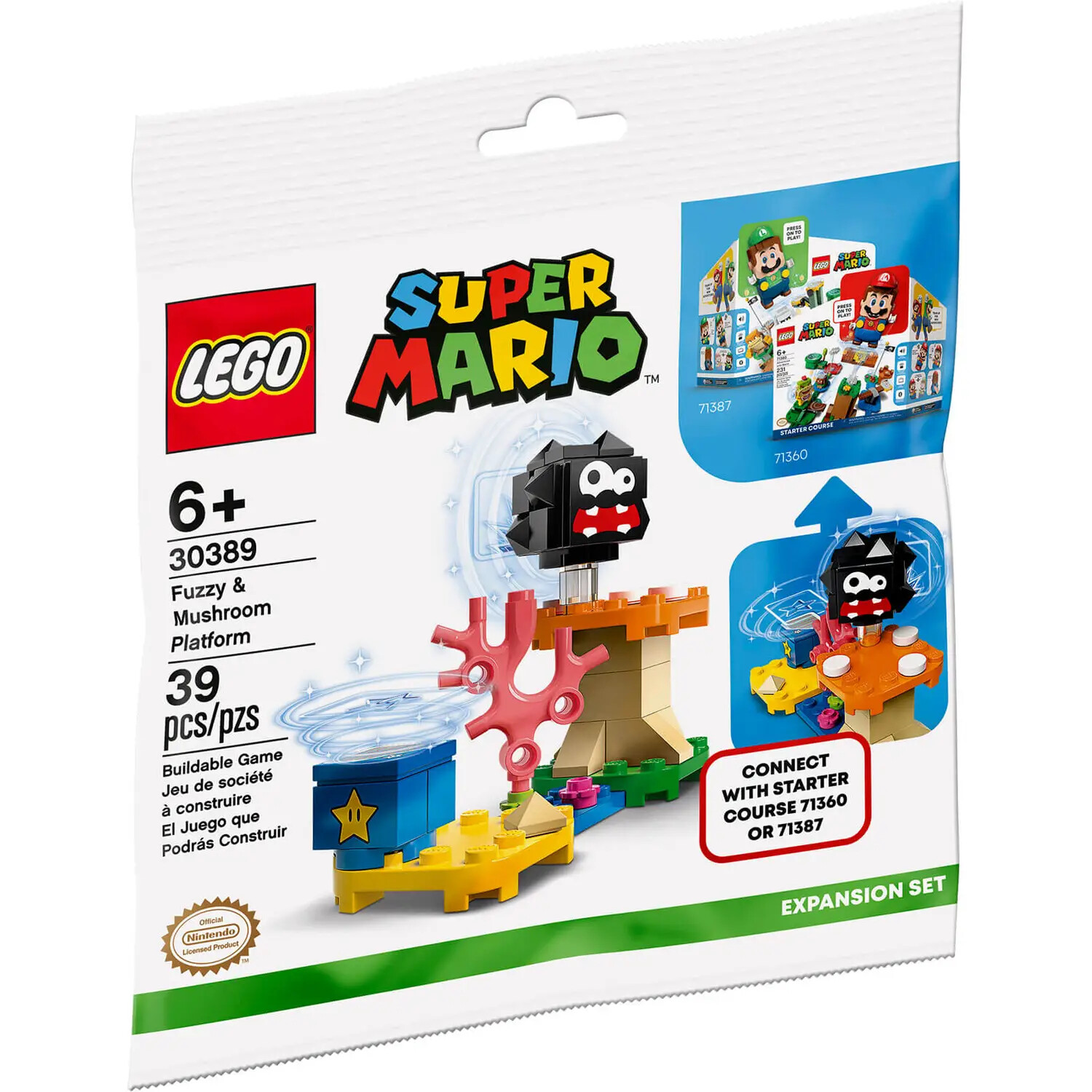 Lego Super Mario Super Fuzzy & Mushroom Platform 30389 Polybag BNIP