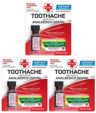 Red Cross Toothache Complete Medication Kit Instant Pain Relief 0.12 Oz 3 Pack