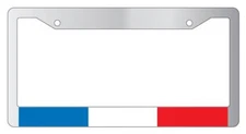 France Chrome License Plate Frame World Flags