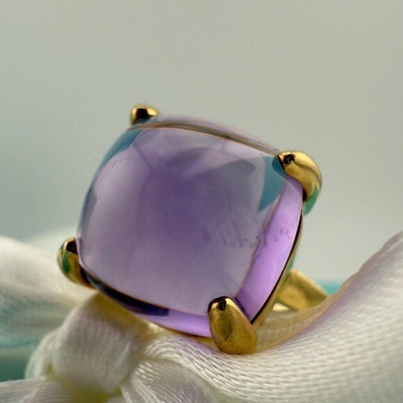RARE Tiffany Amethyst Sugar Stack Ring 18k Yellow Gold
