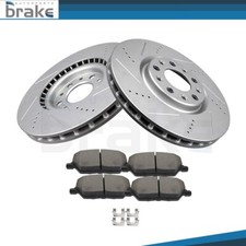 Front Drilled & Slotted Brake Rotors Ceramic Pads For Jeep Renegade 2015-2018