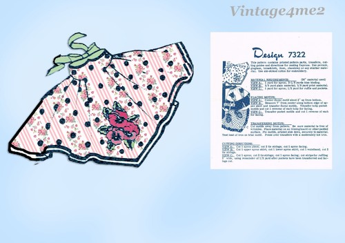 50er Jahre Vintage Versandhandel Schnittmuster 7322 ausgefallene geschlitzte Taille Party Schürze - Bild 4 von 5