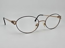 Genny 566 5007 Black Gold Oval Eyeglasses Frame Italy 53-18-130 Circa 1990  s