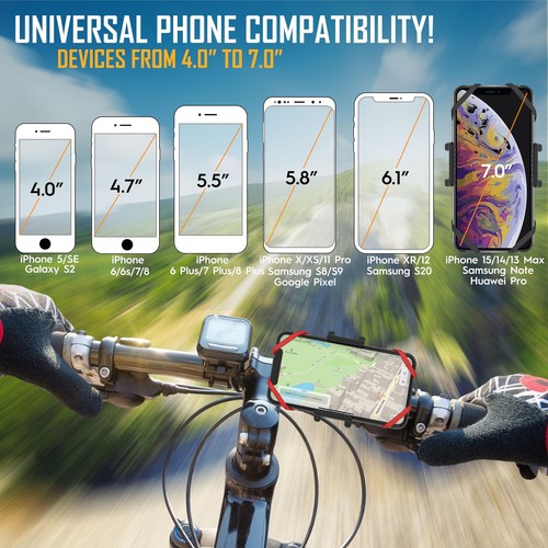Premium Bike Phone Mount Holder | Universal Cell Phone Mount for 4"-7" Phones... - Picture 4 of 8