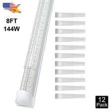 12 Pack 8FT T8 LED shop Light Bulbs 144W 18000Lm Integrated 6500K Barn Fixture