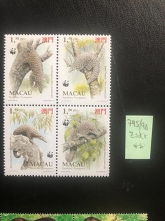 WWF MACAO MACAU 1995 mnh set PANGOLIN Kapitel 180 Mi 795 98 WWF