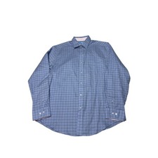 NWT J.McLaughlin Gramercy Mini Plaid Mens Shirt Blue White Navy L 0199091687