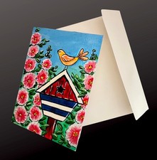 Framable Hand Painted Blank Greeting Card 5x7...