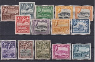 ANTIGUA 1953 SG120a 121/123 123a 124/9 132/4 MH/USED PART SET CV £76